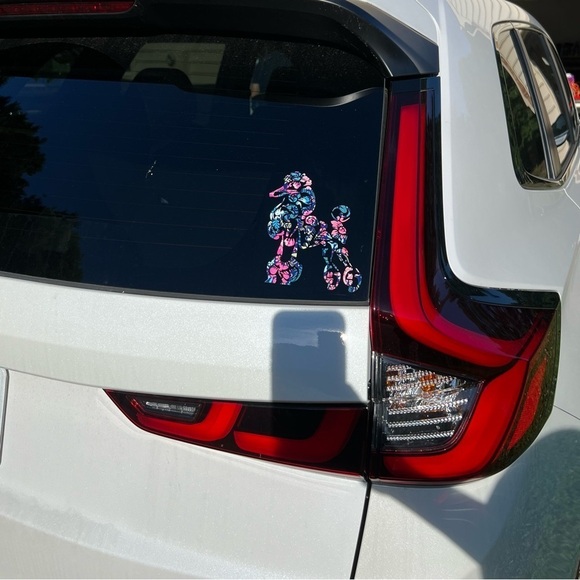 Lilly Pulitzer Fancy Poodle Decal, Original Design in Pink Roses 6โx5โ - Picture 4 of 7
